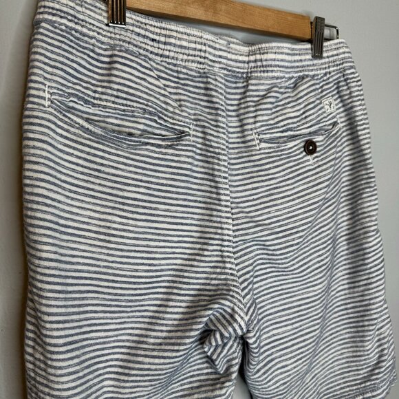 Men’s American Eagle Small Striped Blue White Shorts Drawstring - Picture 4 of 6
